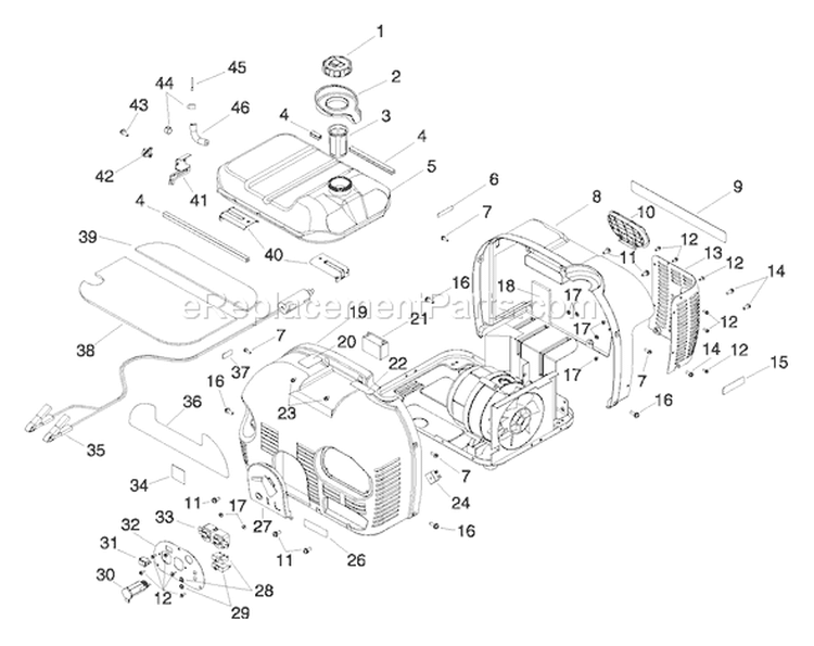 Page B Diagram and Parts List for 1666-1  Briggs and Stratton Generator